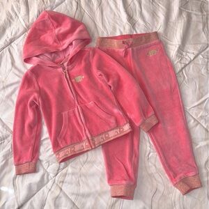Juicy Couture Pink Velour Hoodie Set‎